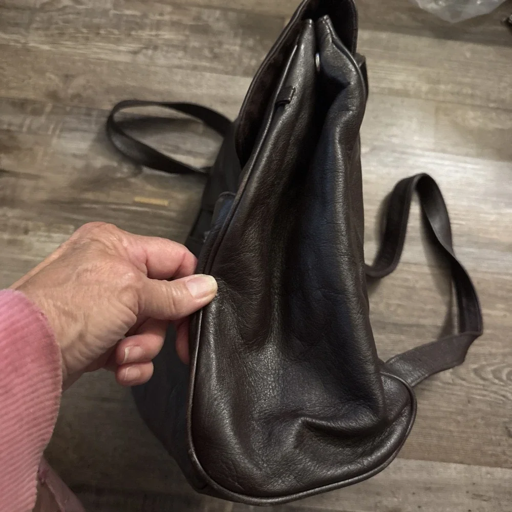 Latico Chocolate Brown Leather Backpack Vintage Pre Owned